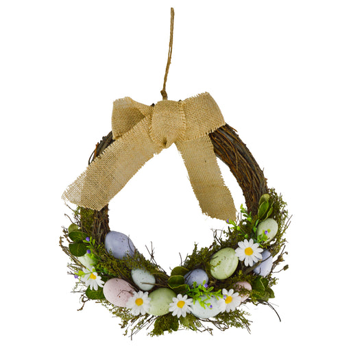 Natural Egg Wreath with Jute Bow x 32cm