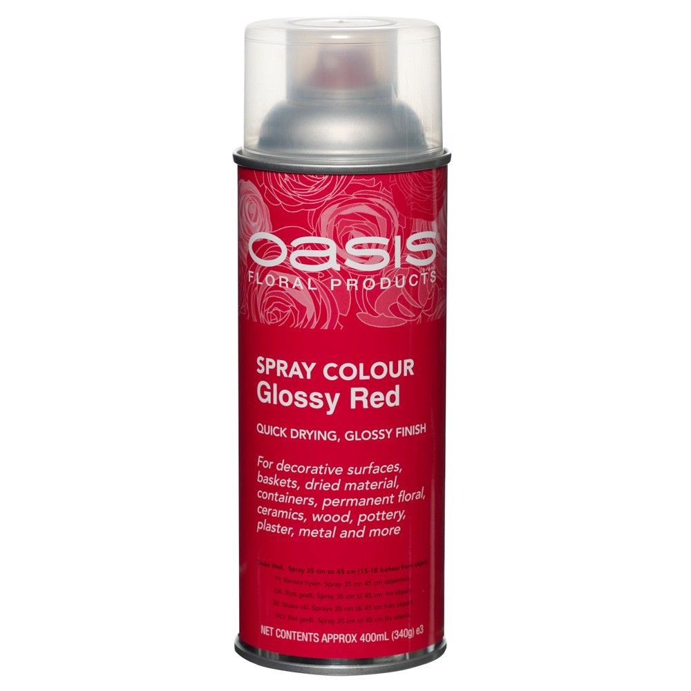 OASIS® Spray Paint Colours Glossy Red 400ml — Artificial Floral Supplies