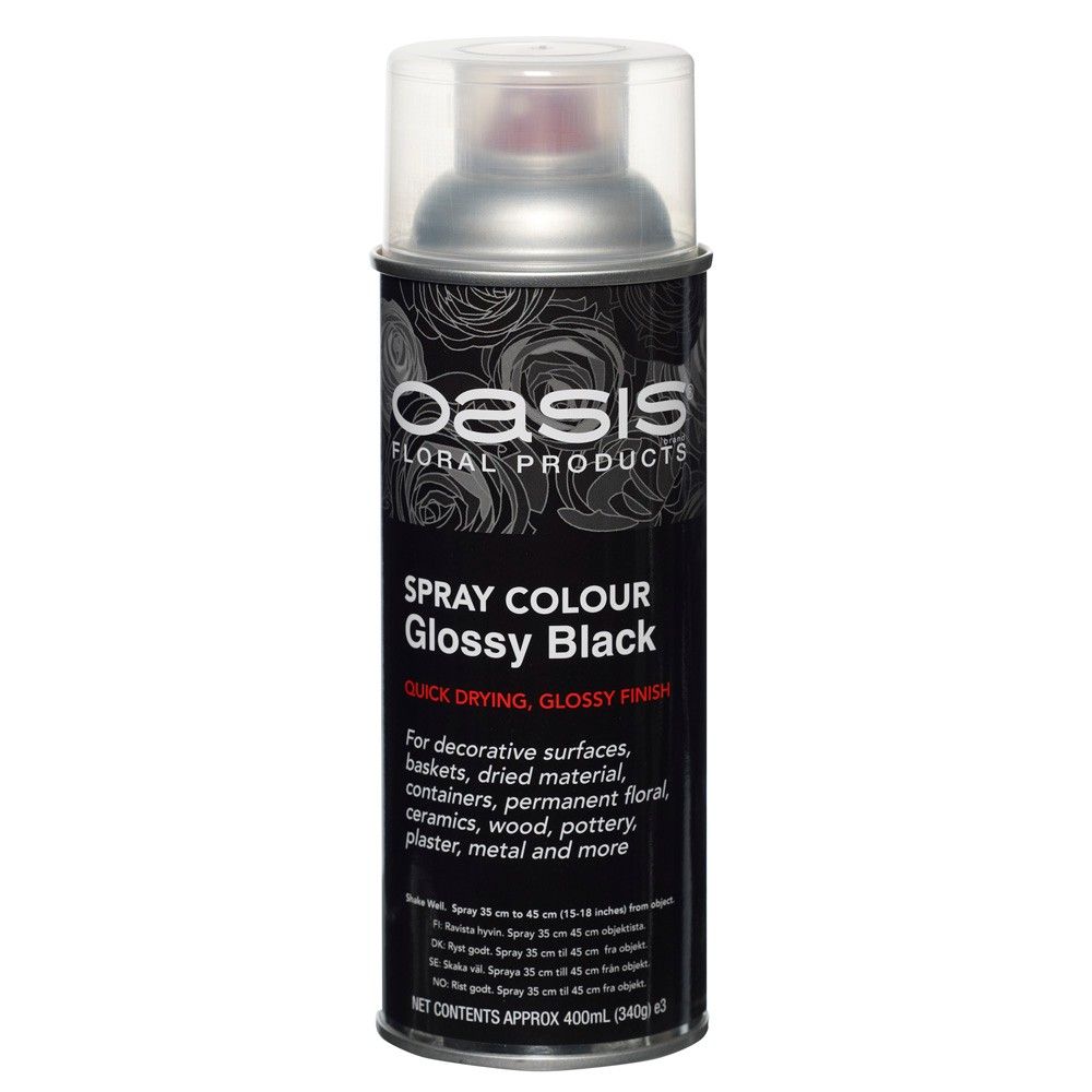 OASIS® Spray Paint Colours Glossy Black 400ml — Artificial Floral