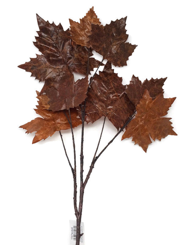 76cm Maple Leaf Spray - Deep Autumn Brown — Artificial Floral Supplies