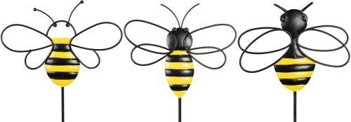 Metal Garden Stick Bee - One selected at random