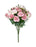 9 Stem Multiple Head Mini Rose Bush -  Pink & White
