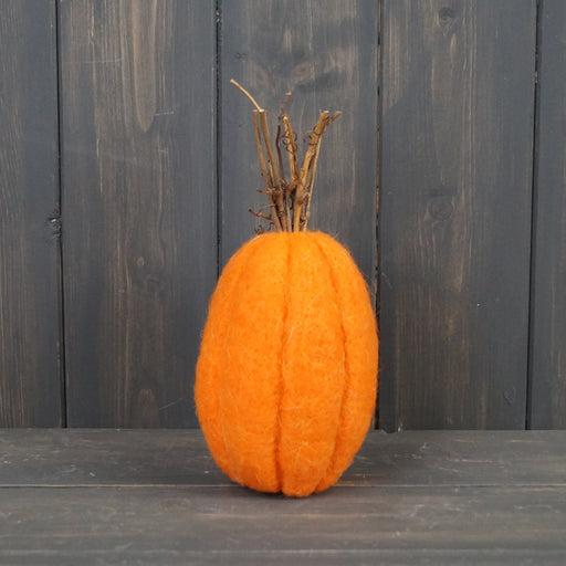 Orange Wool Autumn Pumpkin 20cm