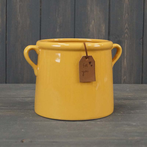 Burnt Yellow Ceramic Pot x 15cm