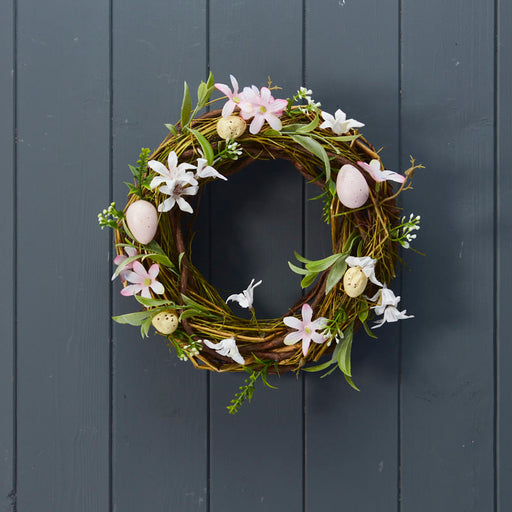 Speckled Egg & Spring Flower Wreath x 30cm