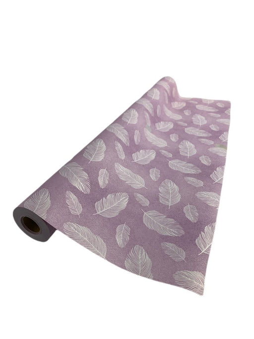 25m x 60cm Lavender Deluxe Flower Wrap with Feather Design