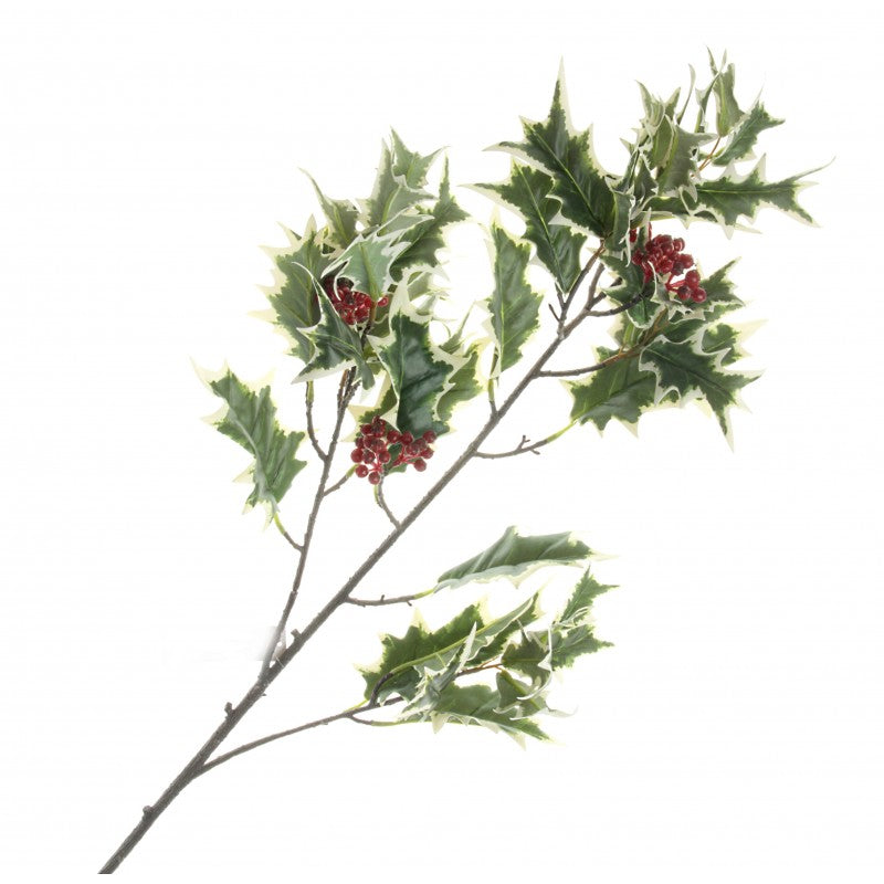 Real Touch Holly Branch x 105cm Variegated — Artificial Floral Supplies
