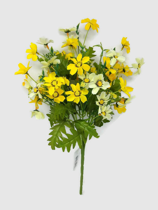 12 Stem Cosmos Daisy Cottage Flower Bush x 36cm - Yellow
