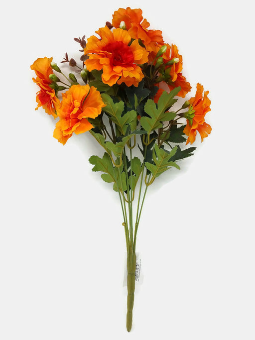 Orange Marigold Flower & Bud Bush x 44cm