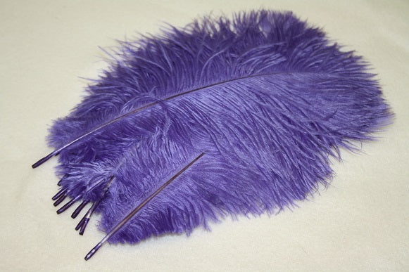 10 ostrich feathers purple 