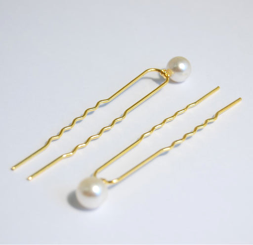 Pearled Cream & Gold Hair Pin - Pack of 12
