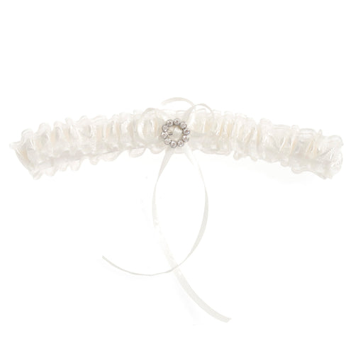 Garter with Circle Diamante  33cm - Ivory - discontinued