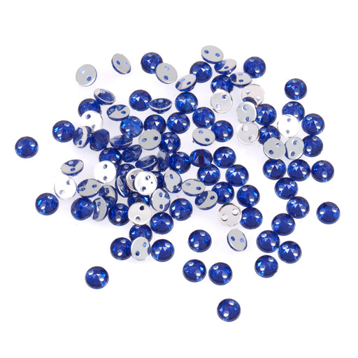 100pcs Sew-On Bling Round Gems  5mm : Dark Blue