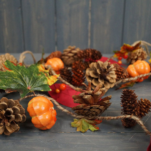 Autumn Pumpkin & Pinecone Wreath x 150cm