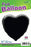 18" Black heart Foil Helium Balloon