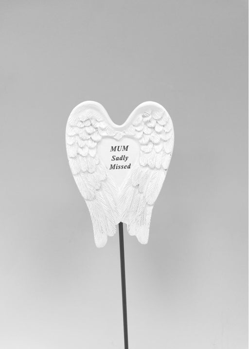 White & Silver Angel Wings Stick - Mum