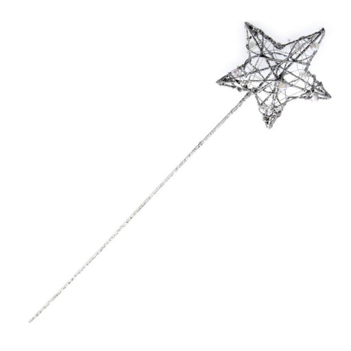 Glittered Star Wand - Silver