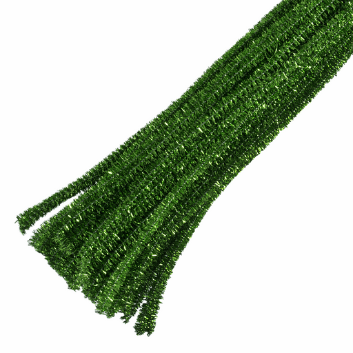 30 x Chenilles Pipe Cleaners  30cm x 6mm - Green  Glitter
