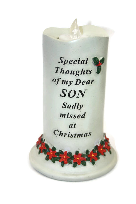 Special Thoughts Memorial Graveside Flickering Candle - Choice of Relative