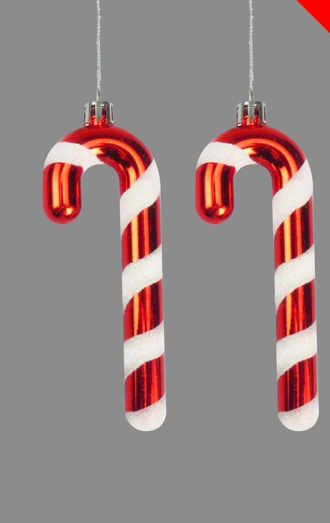 2 x Candy Cane Baubles x 12cm — Artificial Floral Supplies