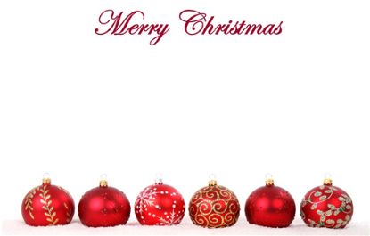Happy Christmas Florist Message Cards 9 x 6cm - Red Baubles - Pack of 50
