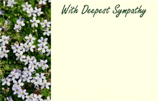 50  Florist Cards - With Deepest Sympathy