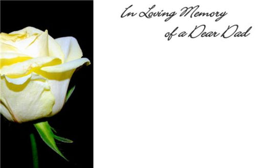 50  Florist Cards - In Loving Memory Dear Dad Cream Rose