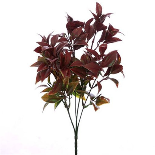 33cm Plastic Ruscus Dark Red/Green