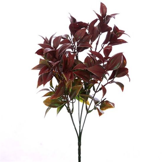 33cm Plastic Ruscus Dark Red/Green