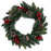 45cm Frosted Spruce Pine Wreath with Red Berries & Pinecones