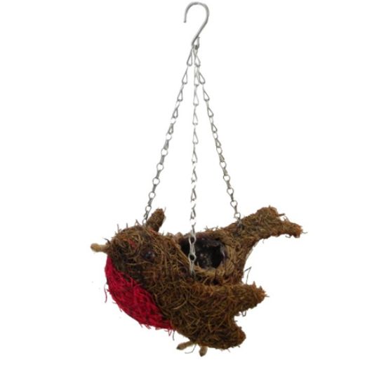 37cm Natural Salim Hanging Robin Planter with Plastic Lining