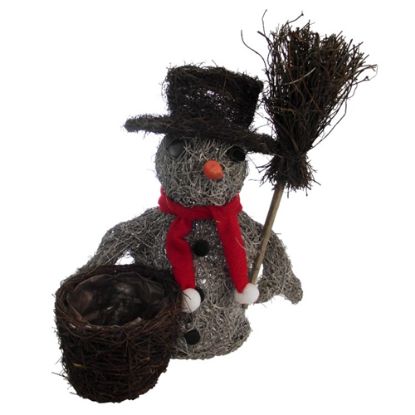 32cm Salim Christmas Snowman Planter with Plastic Lining