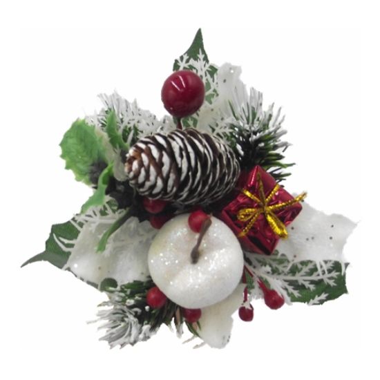 Christmas Pick With Parcel Apple & Holly