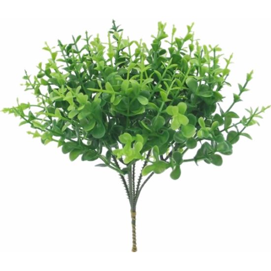 22cm Mini Plastic Eucalyptus x 6 Stems