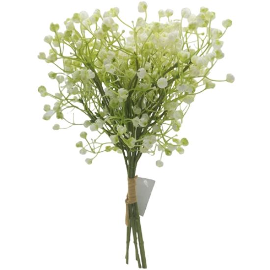 34cm Babies Breath Bundle 6 Stems White