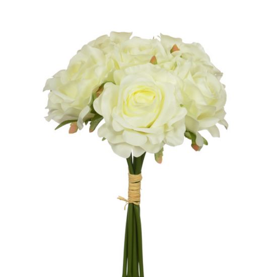 26cm Ivory Rose Bundle - 6 Heads