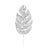 34cm Glittered Leaf Silver x 6