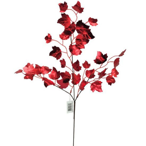 58cm Glossy Leaf Spray - Red