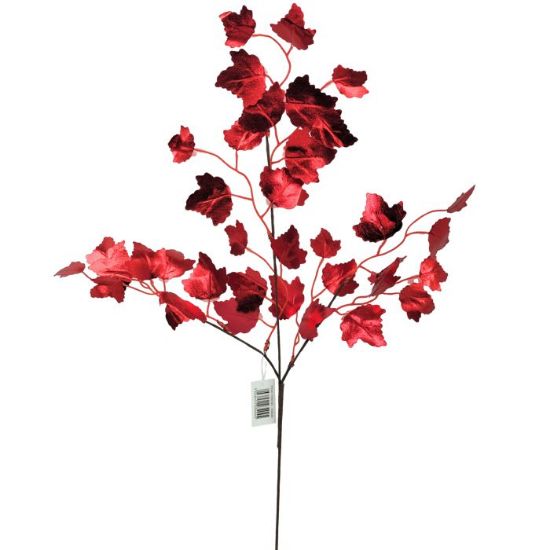 58cm Glossy Leaf Spray - Red