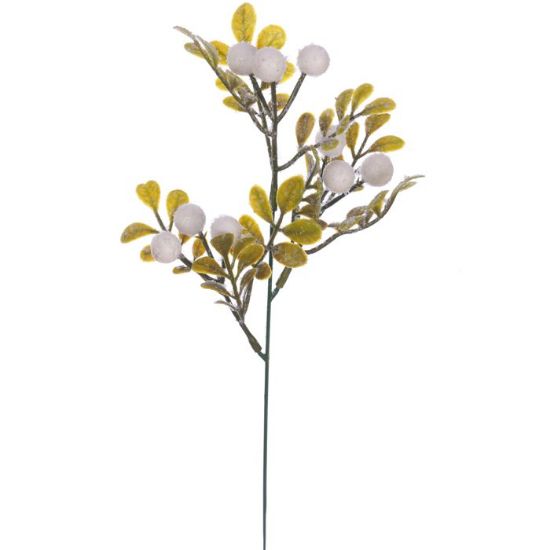 36cm Frosted Berry Pick - White/Green