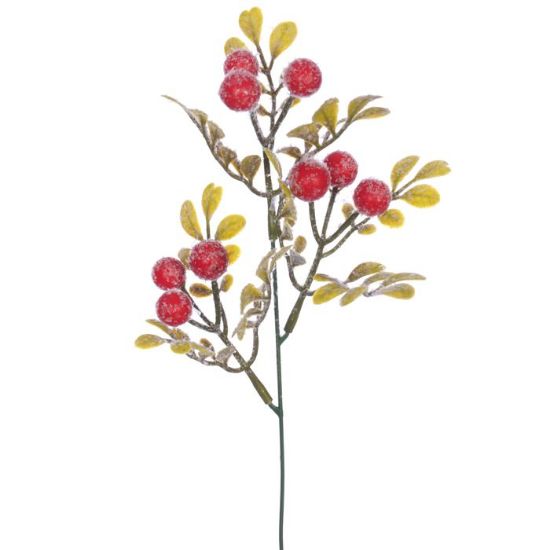 36cm Frosted Berry Pick - Red/Green