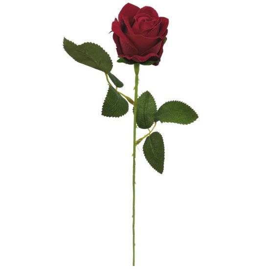 52cm Single Velvet Touch  Red Rose