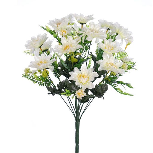 50cm Spiky Dahlia Flower Bush - Ivory