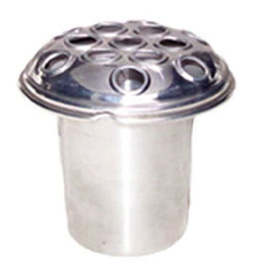 5" Silver Aluminium Grave Pot With Silver Lid