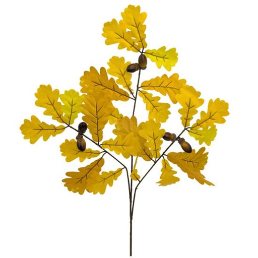 66cm Oak Leaf Branch With Acorns Yellow