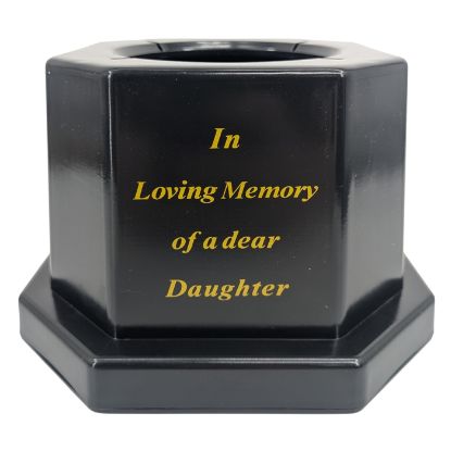 18.5cm Grave Vase/Pot Black In Loving Memory Daughter ** No Inner Pot  Included **
