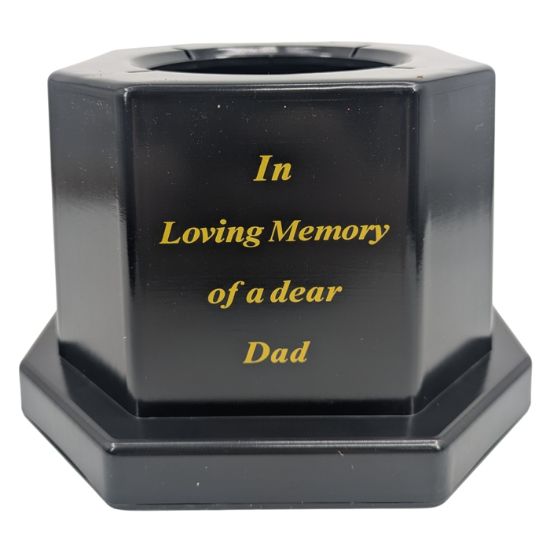 18.5cm Grave Vase/Pot Black In Loving Memory DAD ** No Inner Pot  Included **