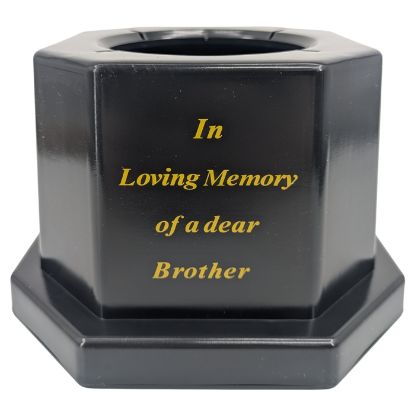 18.5cm Grave Vase/Pot Black In Loving Memory Brother  ** No Inner Pot  Included **
