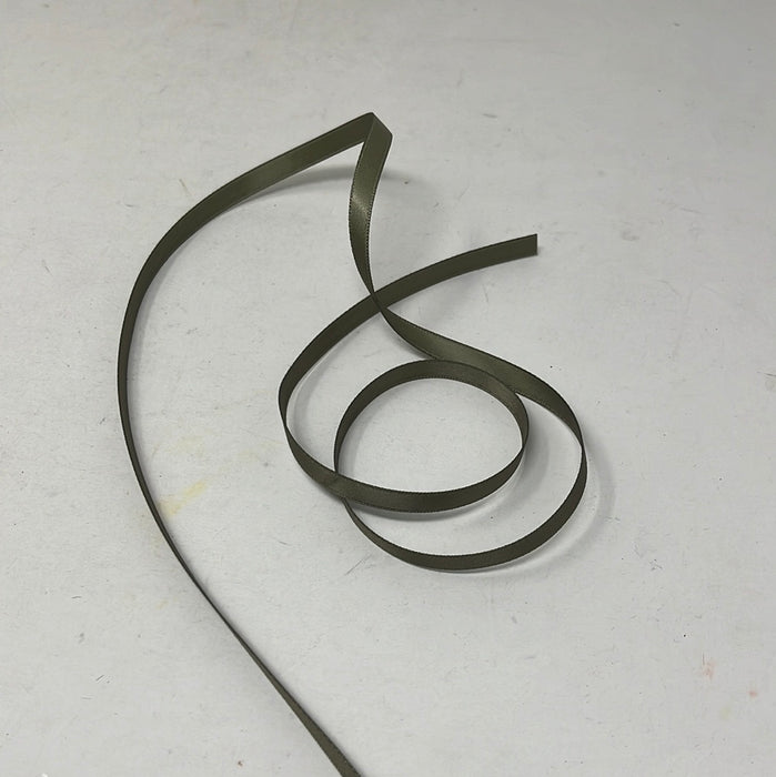 3mm x 50m Olive Green Double Faced Satin Ribbon
