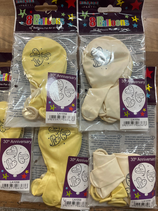 Joblot 40 latex balloons -30th anniversary